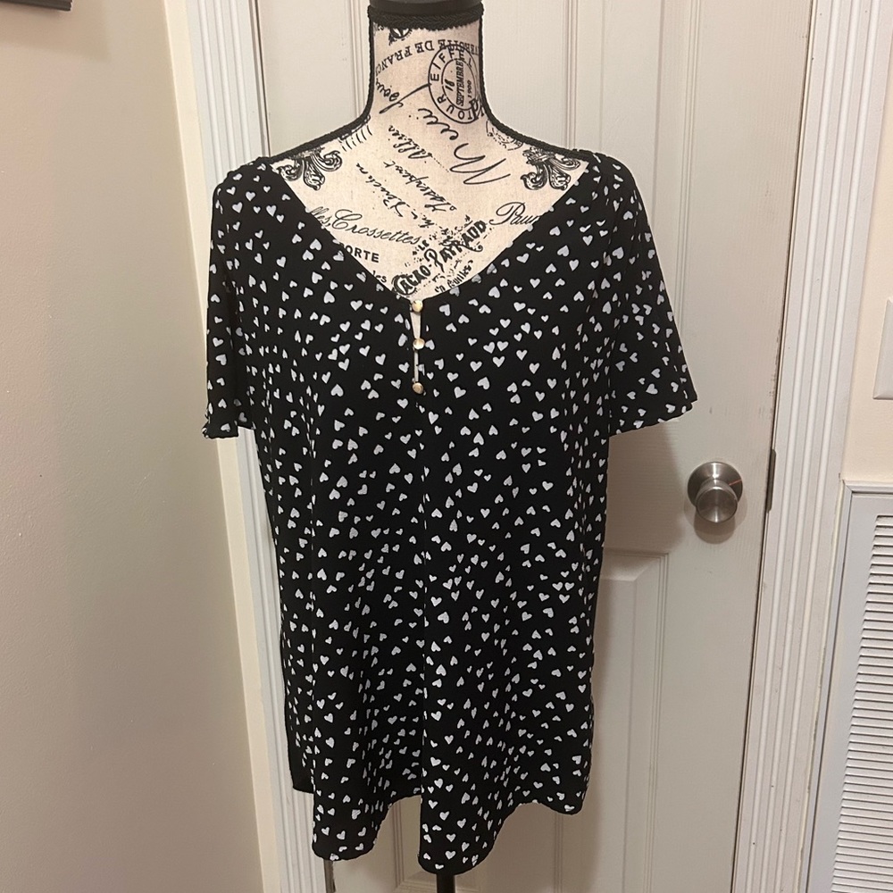 Valentine’s heart shirt. Worn once. Lightweight very comfortable